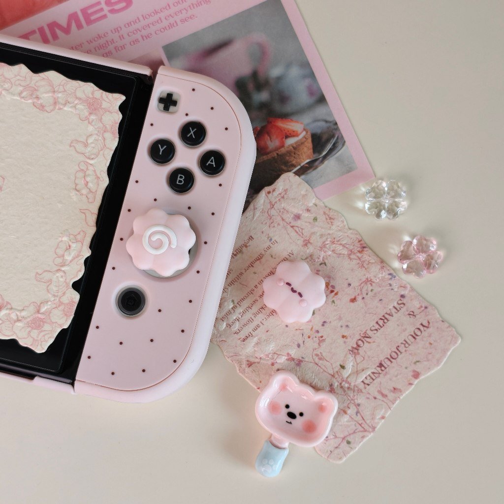 Switch Clover Joystick Cap OLED/Lite/PS5/Xbox Pink Green Lucky Clover Thumb Grip Cover - Image 4