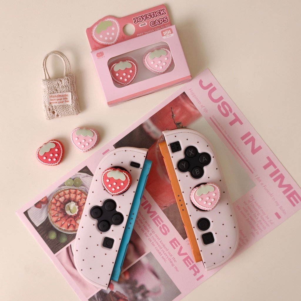 Nintendo Switch Strawberry Grass Joystick Caps for NS2/NS/OLED/Lite 2pcs Cute Mint Chocolate Thumb Grip Caps