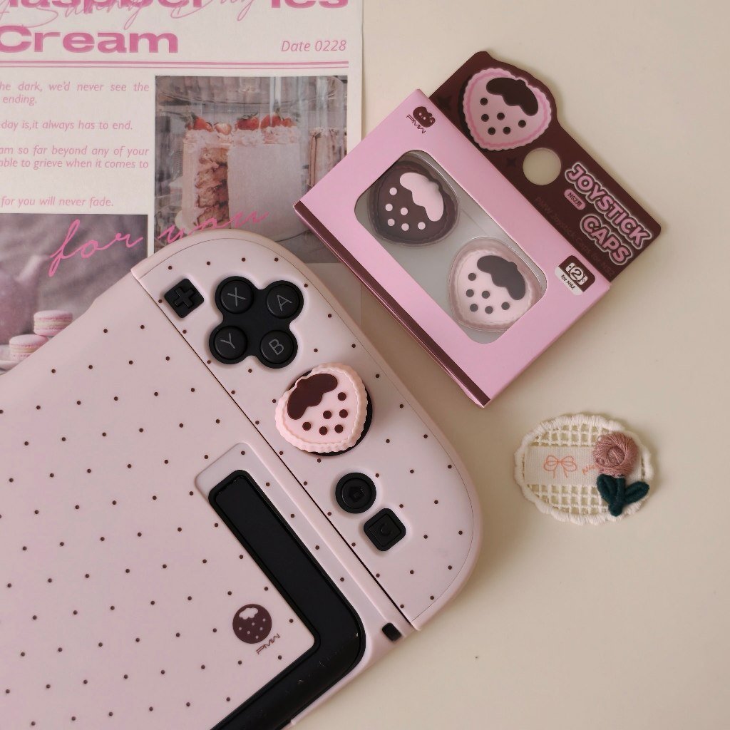 Nintendo Switch Strawberry Grass Joystick Caps for NS2/NS/OLED/Lite 2pcs Cute Mint Chocolate Thumb Grip Caps - Image 3