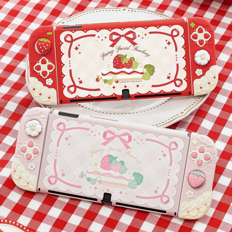 GeekShare Strawberry Protective Case for Nintendo Switch NS2/NS/OLED/Lite Slim Cover Silicone Grip Cover - Image 3
