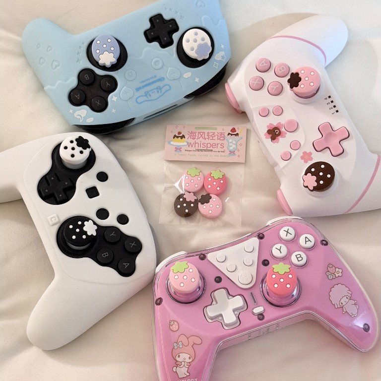 Kawaii Strawberry Silicone Thumb Grip Caps 2PCS / 4PCS Anti-Slip Joystick Cover for Nintendo Switch - Image 3