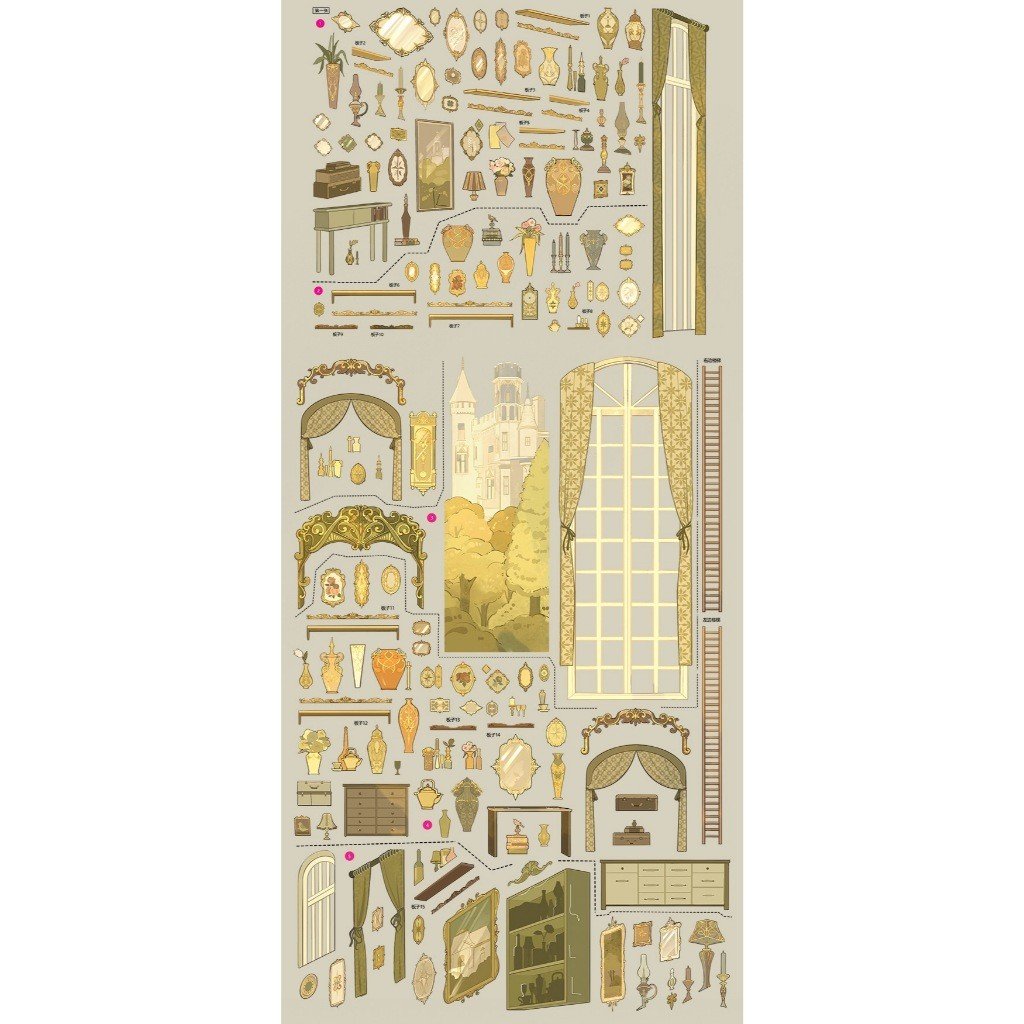 European Vintage Palace Banquet Miniature Scene Stickers Layered DIY Journal Decor悦禧文创 10.0 - Image 4
