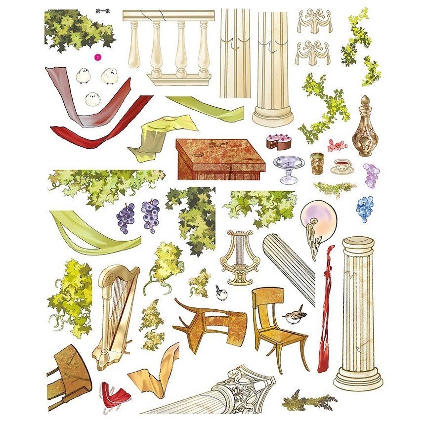 European Vintage Palace Banquet Miniature Scene Stickers Layered DIY Journal Decor悦禧文创 10.0 - Image 8