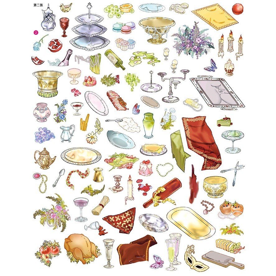 European Vintage Palace Banquet Miniature Scene Stickers Layered DIY Journal Decor悦禧文创 10.0 - Image 7