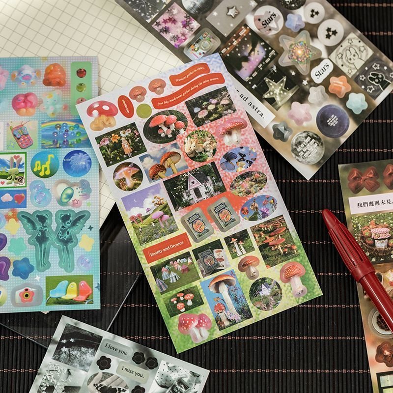 Retro Aesthetic Sticker Book Borderless DIY Decorative Stickers for Diary Planner Journal Phone Case - Image 3