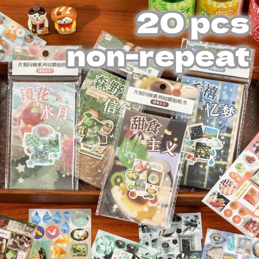 Retro Aesthetic Sticker Book Borderless DIY Decorative Stickers for Diary Planner Journal Phone Case