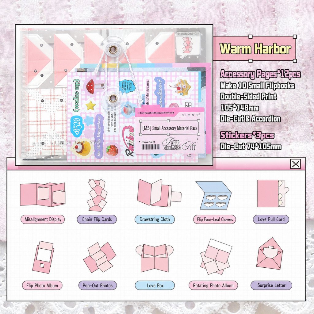 Interactive Journal Elements DIY Interactive Pop-Up Card Mechanism Craft Supplies for Scrapbook & Journal - Image 3