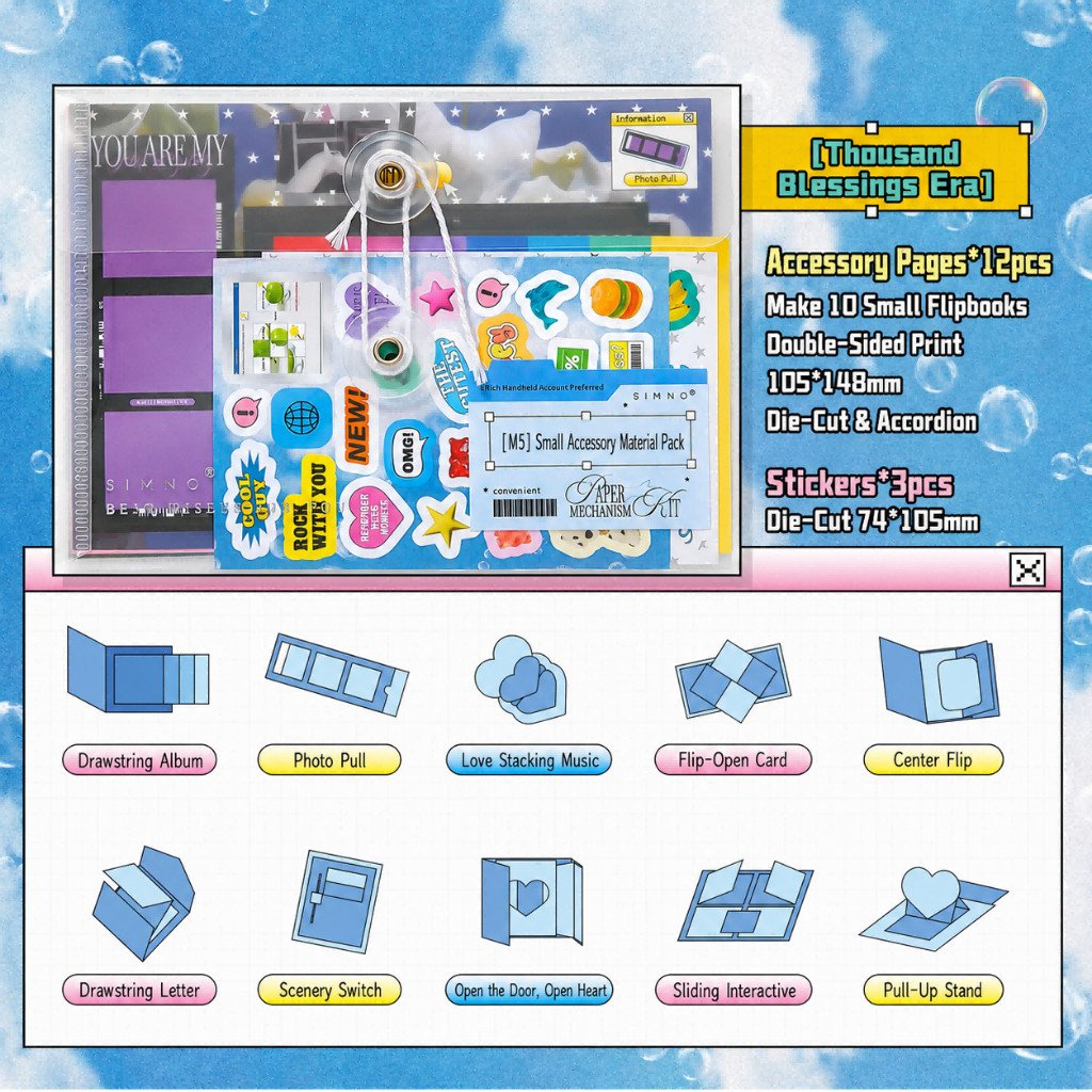 Interactive Journal Elements DIY Interactive Pop-Up Card Mechanism Craft Supplies for Scrapbook & Journal - Image 4