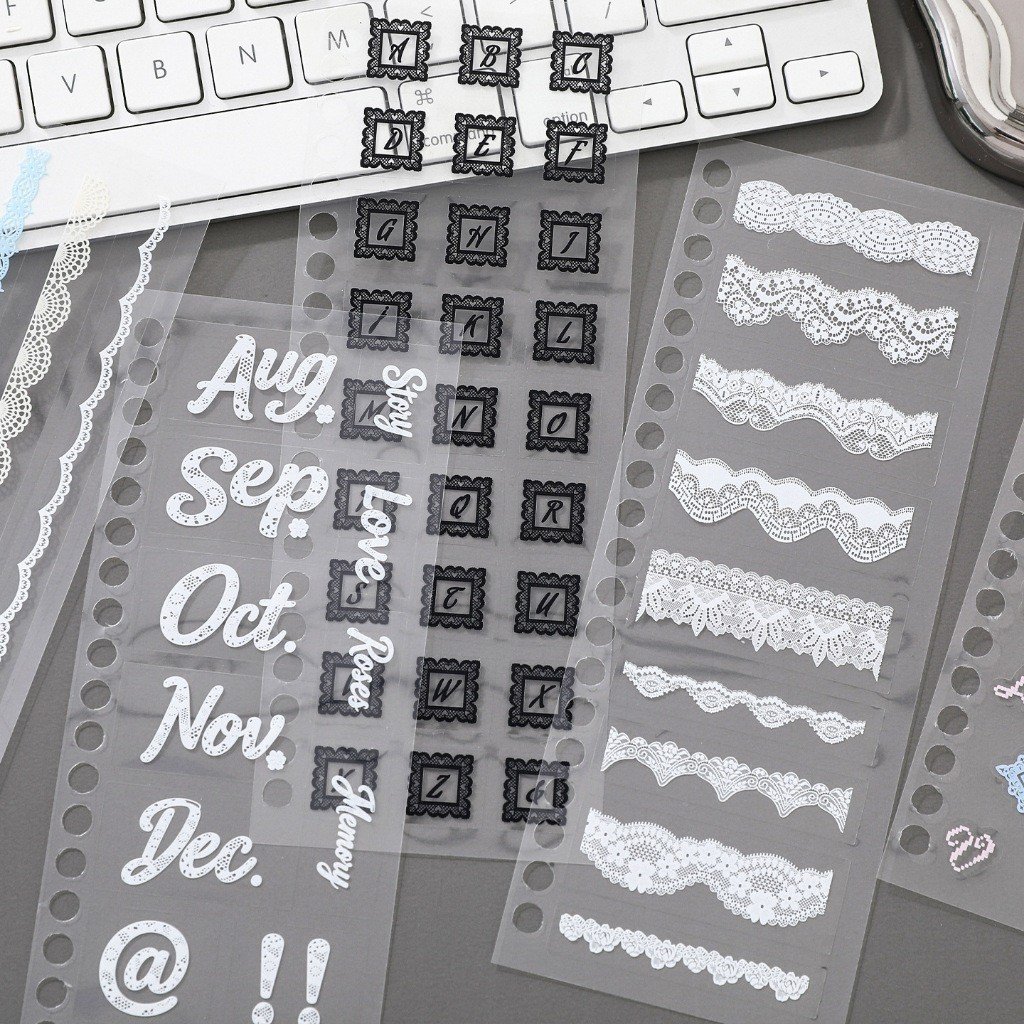 PET Lace Sticker Book Balletcore Style Decorative Stickers for Scrapbook Journal DIY - Image 3