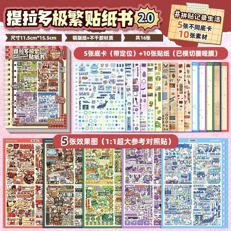 Tirado Maximalist Sticker Book DIY Scrapbook Journal Decorative Stickers Miniature Scene Stickers for Girls Kids - Image 10