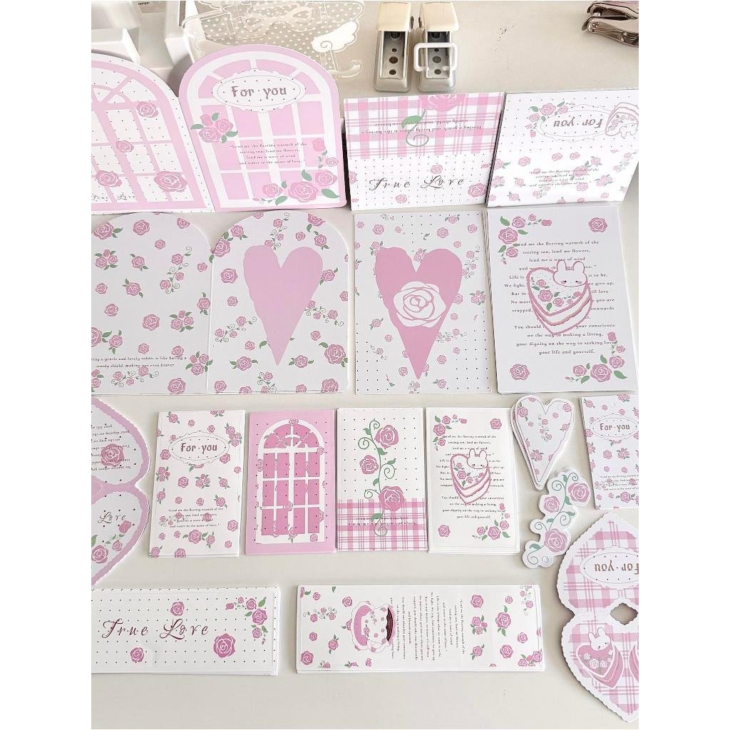 Rosy Bunny Sealing Sticker Greeting Card Set Packaging Material DIY Decoration