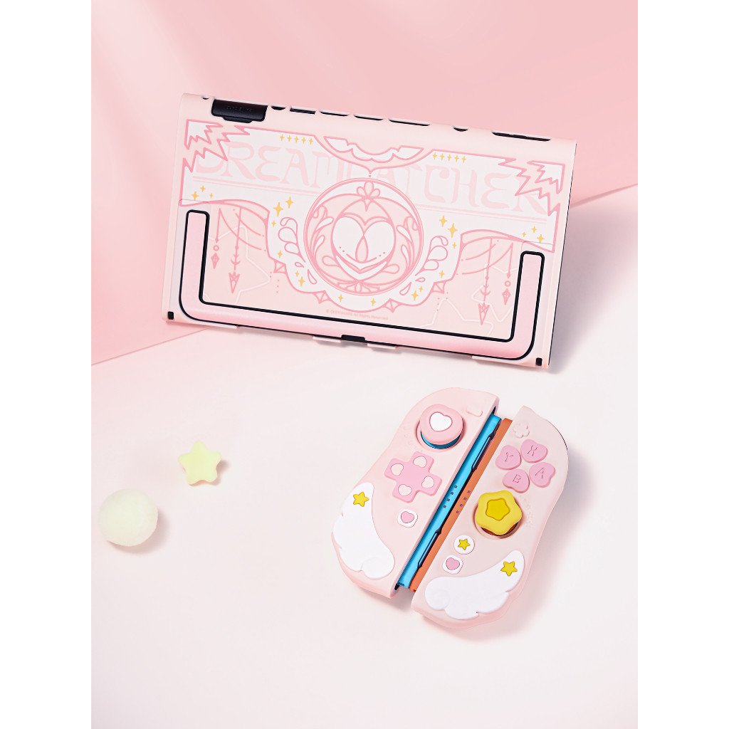 GeekShare Nintendo Switch 2 Silicone Case with Grip Cover Star Wings Story Cute Pink Design Girls - Image 4