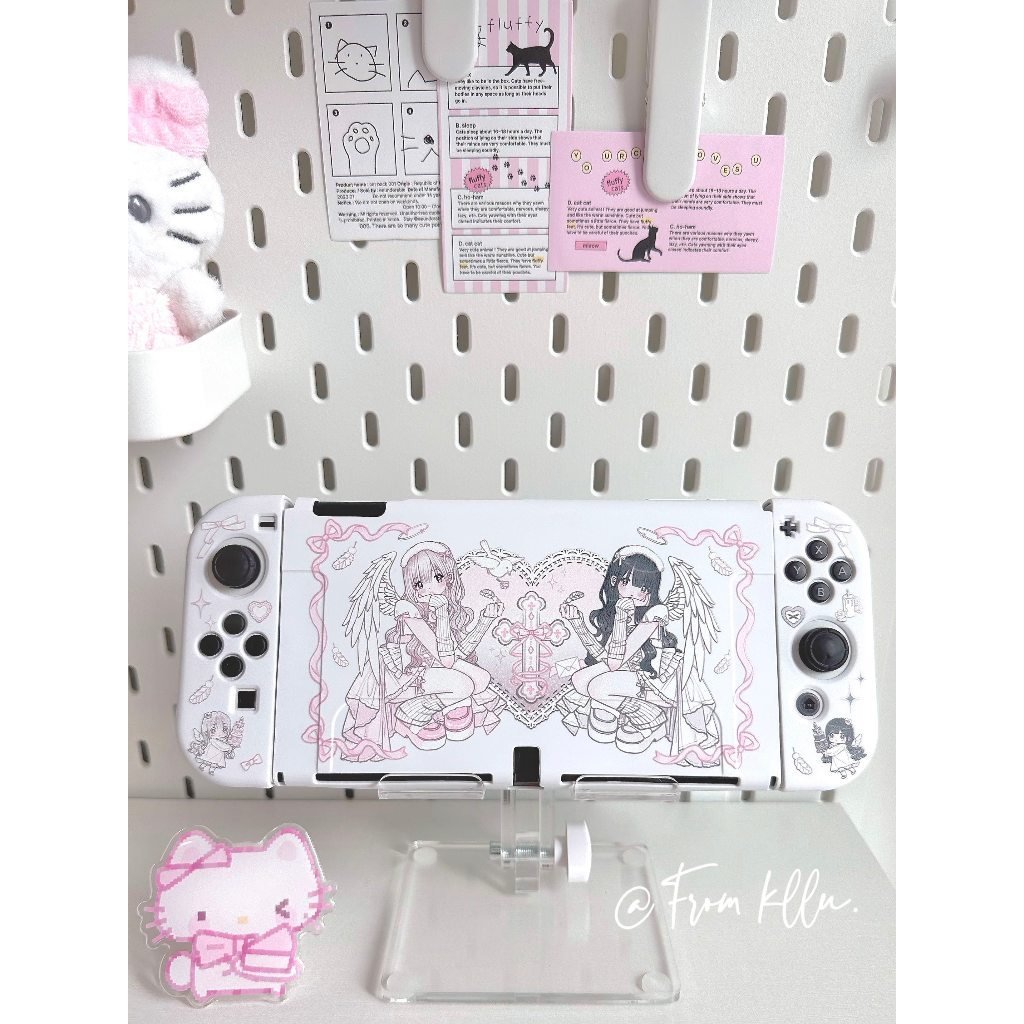 Cute Twin Angel Girl Nintendo Switch 2 CaseSoft TPU Protective Cover with Ergonomic Grip Carrying Case