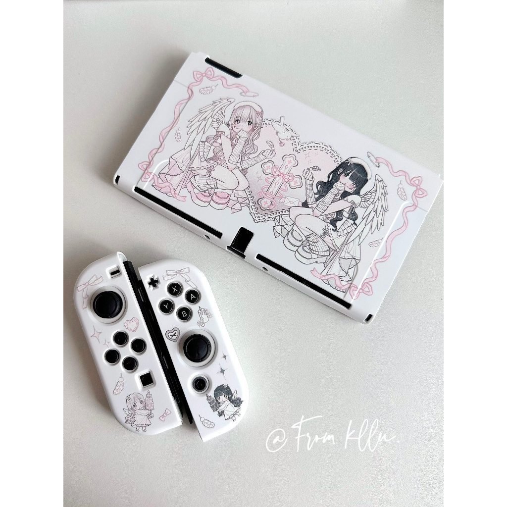 Cute Twin Angel Girl Nintendo Switch 2 CaseSoft TPU Protective Cover with Ergonomic Grip Carrying Case - Image 2