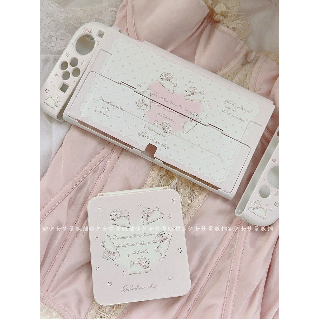 Heart Bunny Split Protective Case for Nintendo Switch OLED Hard Back Soft TPU Cover - Image 6