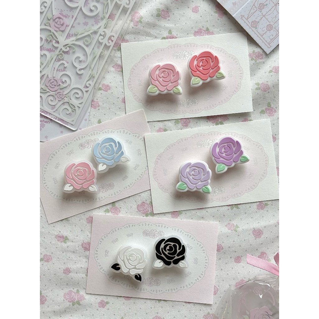 Misty Rose Silicone Thumb Grips for Nintendo Switch Cute Pink Anti-Slip Joystick Caps for NS Console