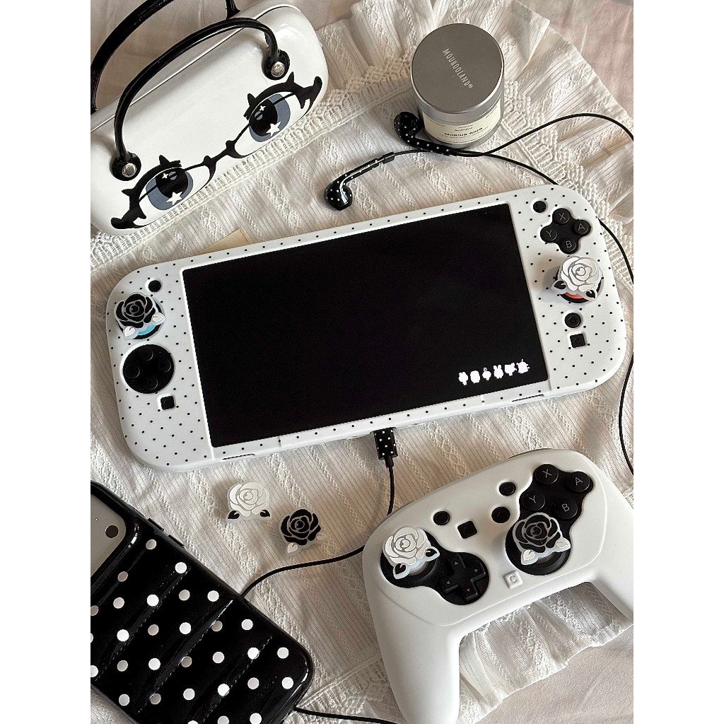 Misty Rose Silicone Thumb Grips for Nintendo Switch Cute Pink Anti-Slip Joystick Caps for NS Console - Image 3