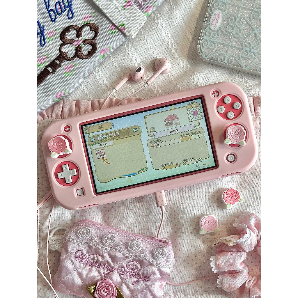 Misty Rose Silicone Thumb Grips for Nintendo Switch Cute Pink Anti-Slip Joystick Caps for NS Console - Image 4