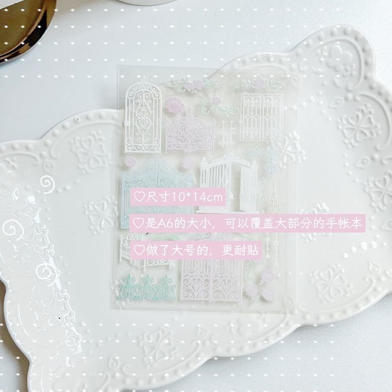 Korean-Style Rose Iron Window Transfer Stickers White Polka Dot Journal Decorative Scrapbook Decoration - Image 7
