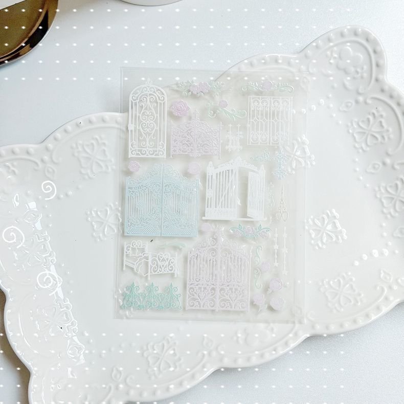 Korean-Style Rose Iron Window Transfer Stickers White Polka Dot Journal Decorative Scrapbook Decoration - Image 11