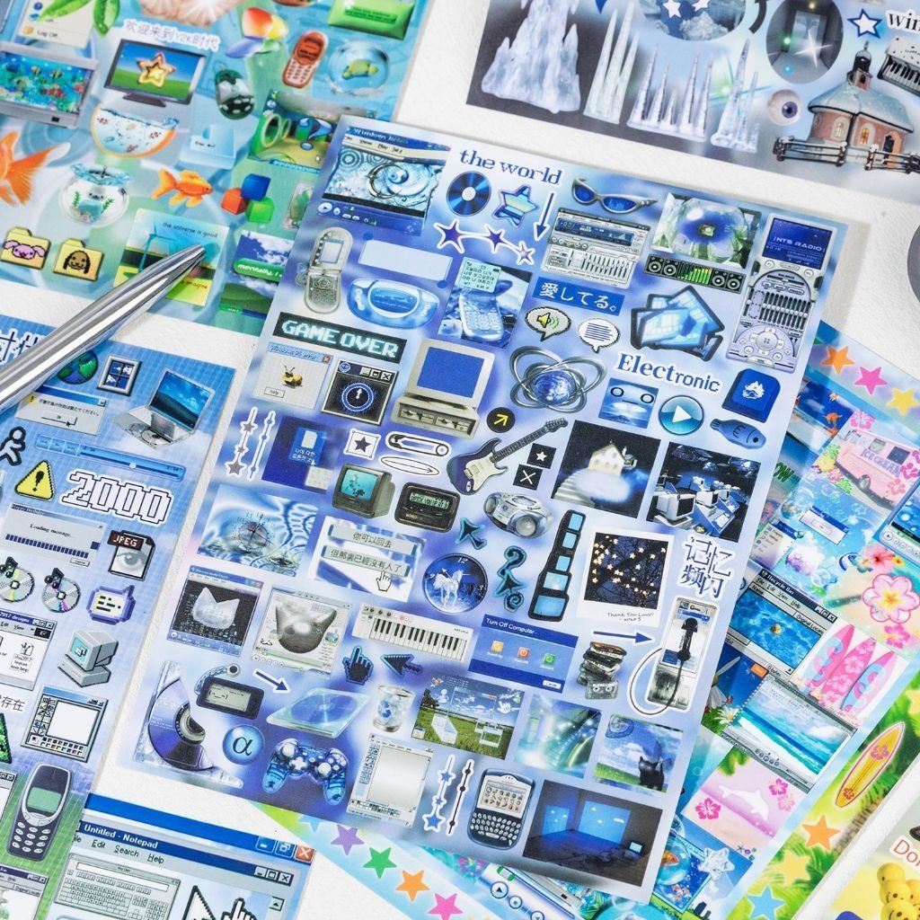 Y2K Acid Style Die Cut Sticker Book Aesthetic Scrapbook Collage Stickers Journal Decoration DIY - Image 6