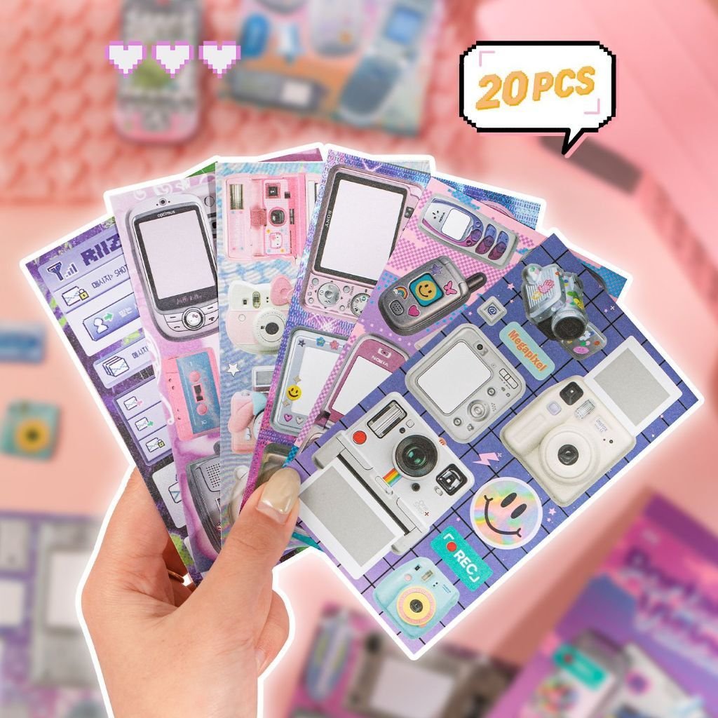 Y2K Retro Pop Sticker Book Memo Stickers Vintage Series DIY Journaling Scrapbook Stationery for Students