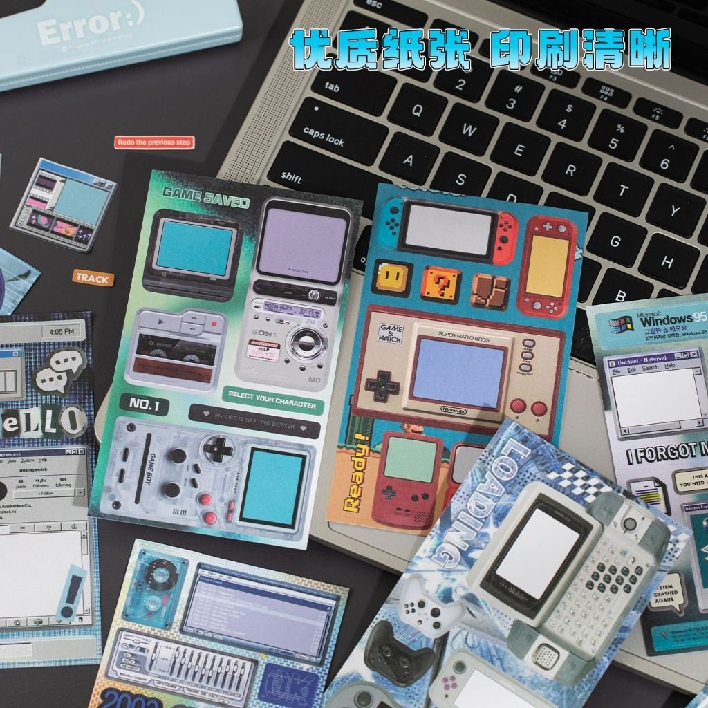Y2K Retro Pop Sticker Book Memo Stickers Vintage Series DIY Journaling Scrapbook Stationery for Students - Image 4