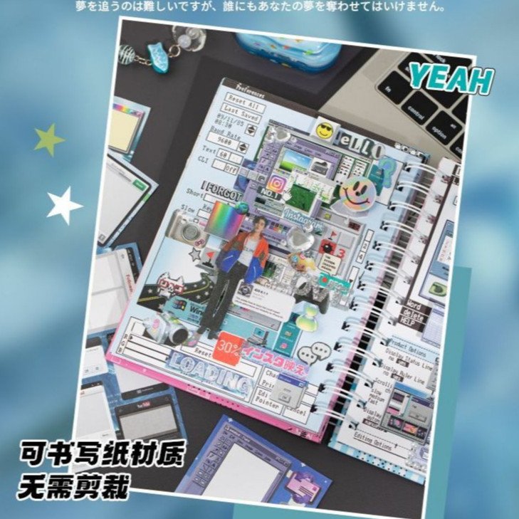 Y2K Retro Pop Sticker Book Memo Stickers Vintage Series DIY Journaling Scrapbook Stationery for Students - Image 7