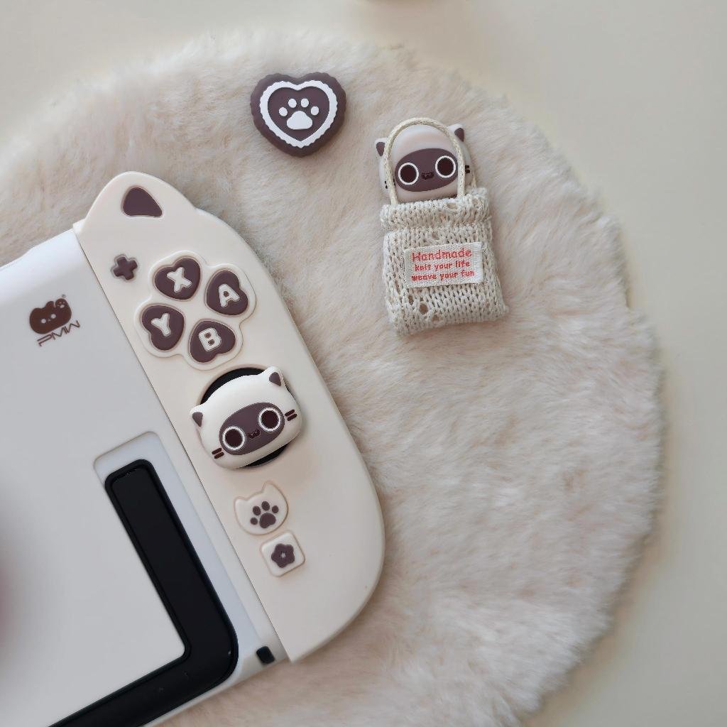For NS2 Cat Series Protective Case Cow, Siamese & Orange Cat Silicone + PC Shockproof Cover