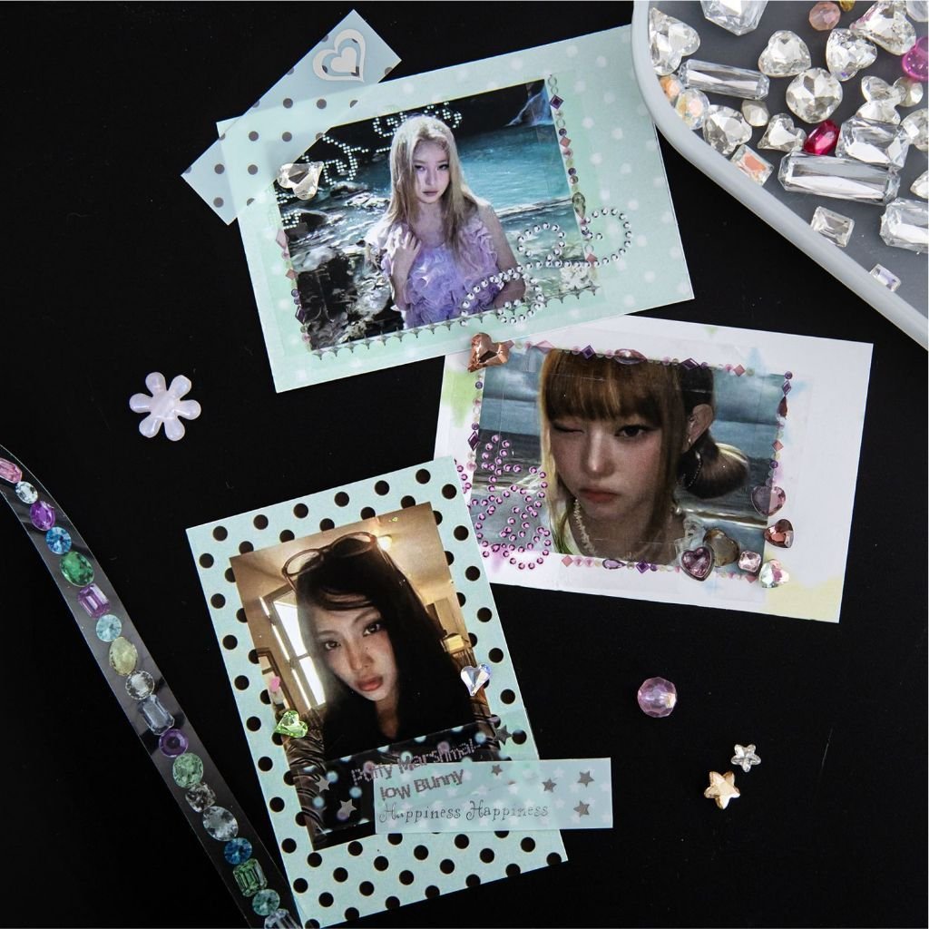 PET Pull Strip Tape Gemstone Encounter Cross-Border Style Faux Gemstone Material Journal Collage Premium Stickers - Image 2