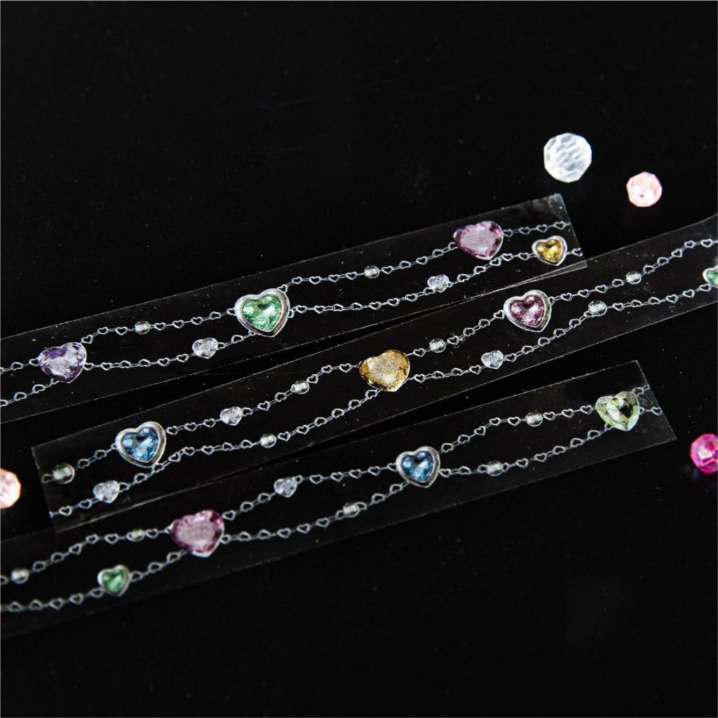 PET Pull Strip Tape Gemstone Encounter Cross-Border Style Faux Gemstone Material Journal Collage Premium Stickers - Image 8