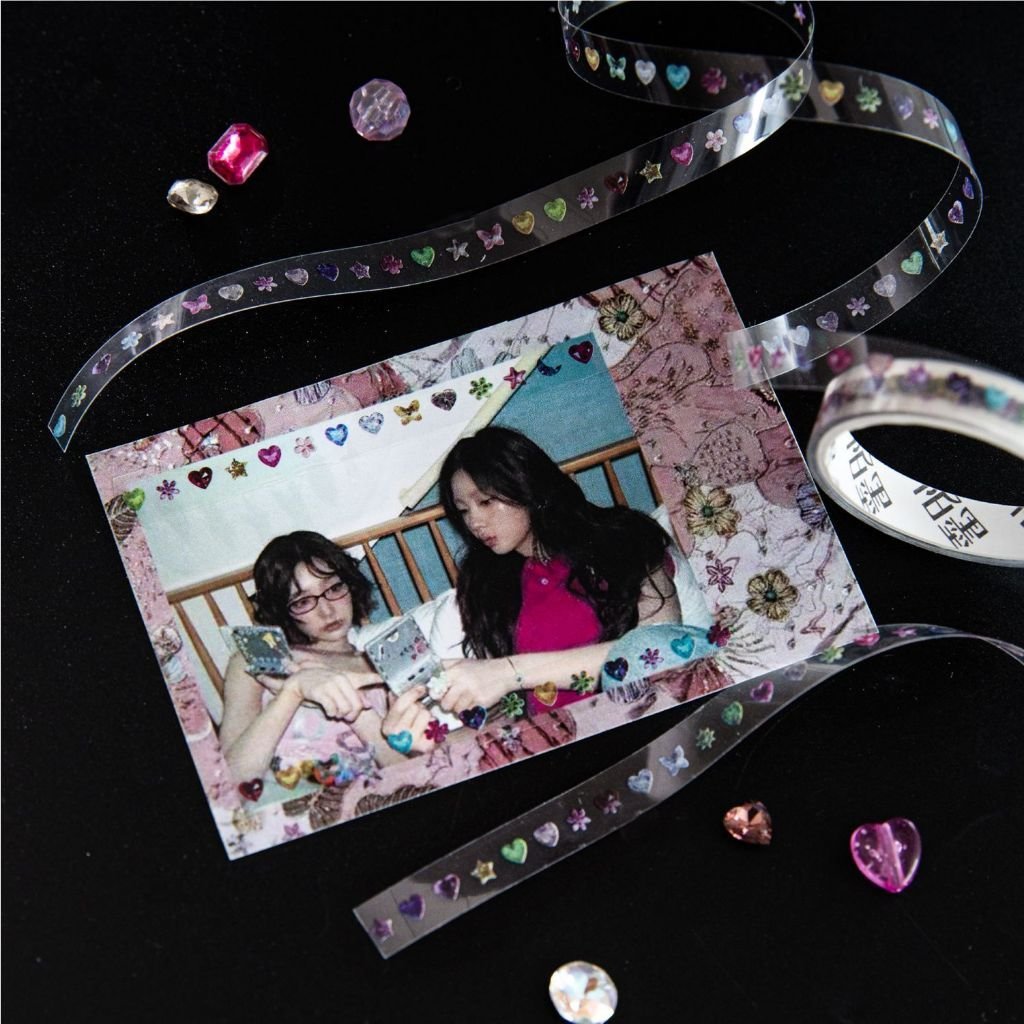 PET Pull Strip Tape Gemstone Encounter Cross-Border Style Faux Gemstone Material Journal Collage Premium Stickers - Image 3