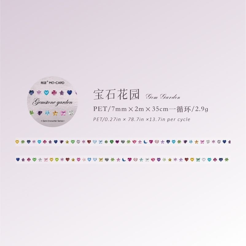 PET Pull Strip Tape Gemstone Encounter Cross-Border Style Faux Gemstone Material Journal Collage Premium Stickers - Image 11