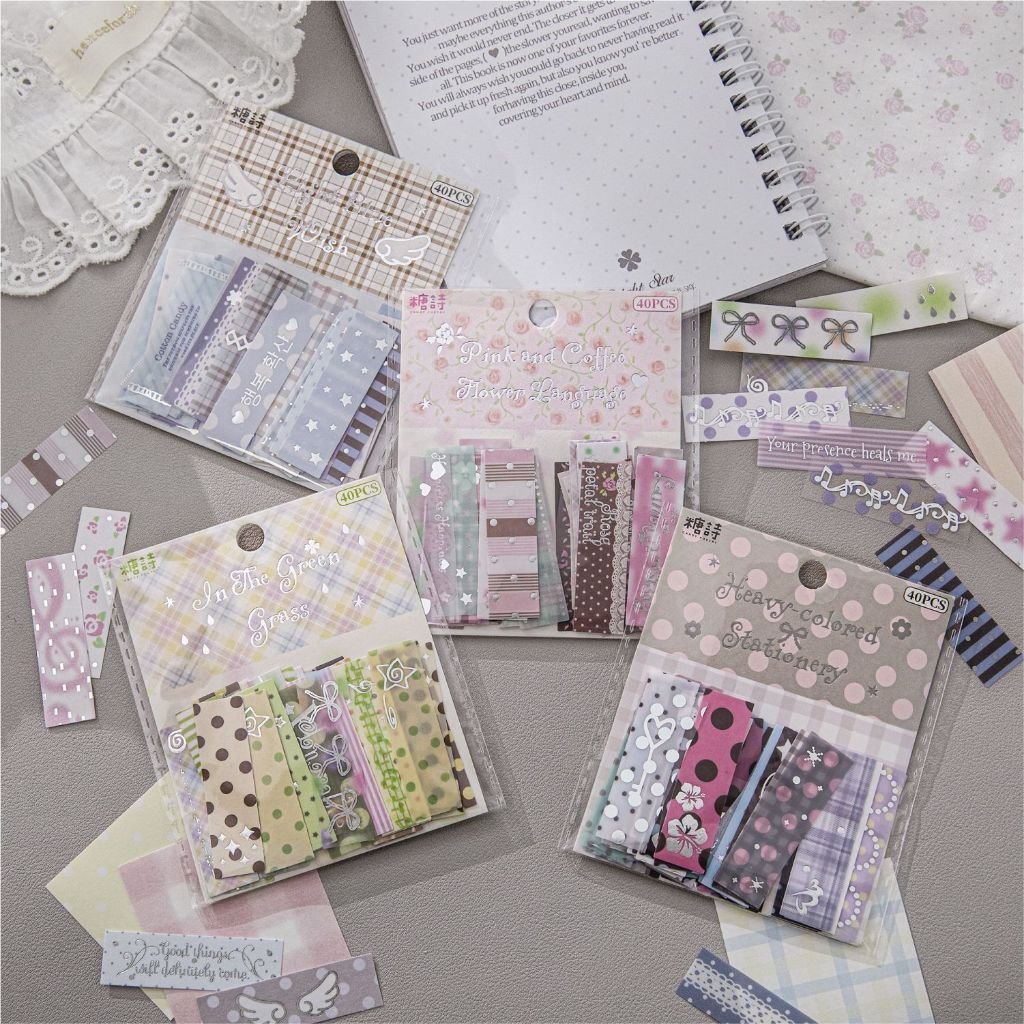 Silver Foil Label Sticker Pack Korean Minimalist Style Various Patterns Versatile Decorative Stickers Gift - Image 2