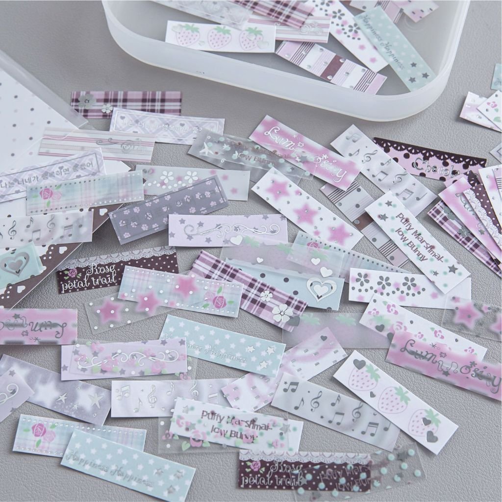 Silver Foil Label Sticker Pack Korean Minimalist Style Various Patterns Versatile Decorative Stickers Gift - Image 5