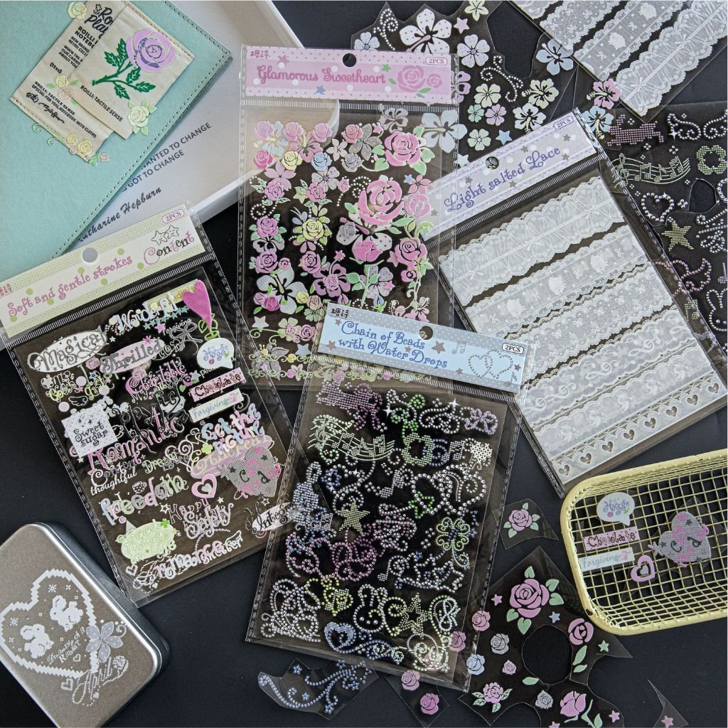 【Heartfelt Transfer】Crystal Transfer Decorative Stickers Aesthetic 3D Lace Art Stickers - Image 3