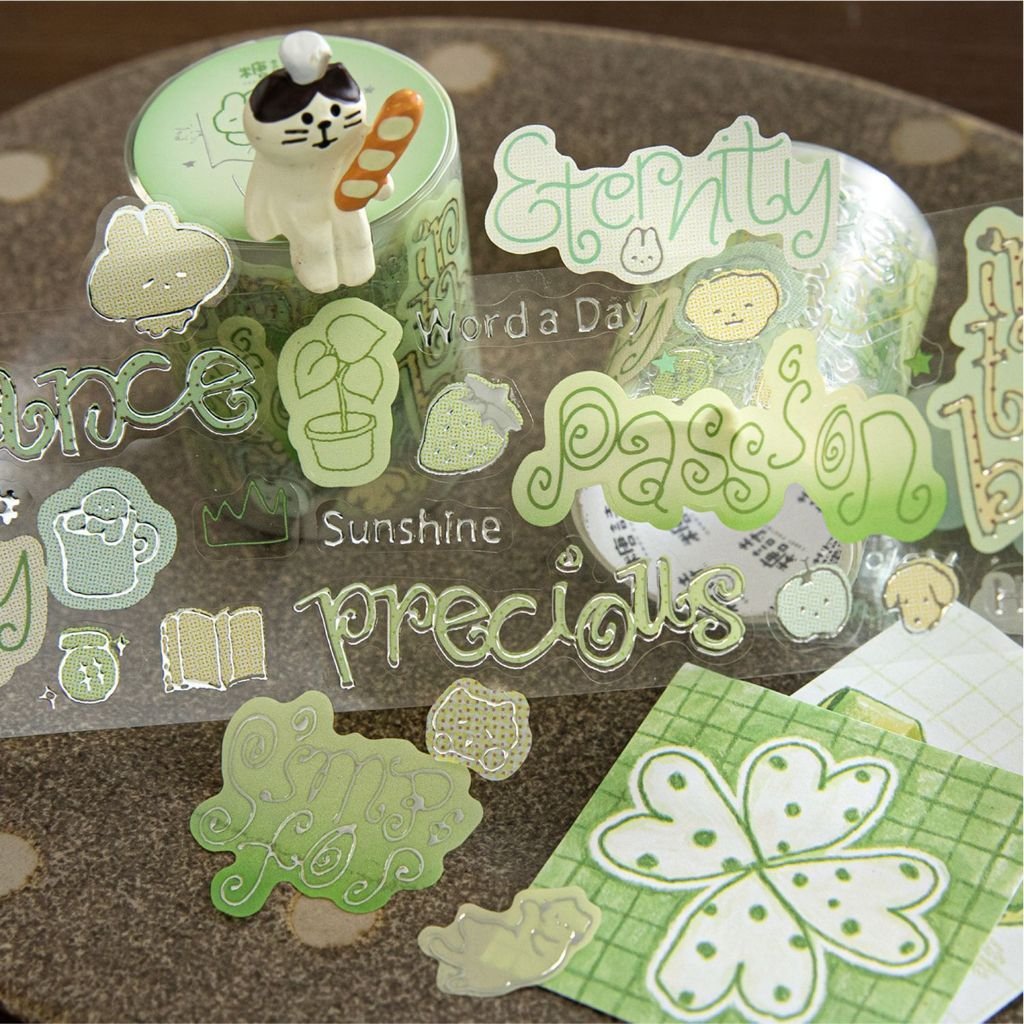 PET 3D Silver Foil Die-Cut Tape Curly Letter Elements Cartoon Theme Creative Decorative Stickers - Image 4