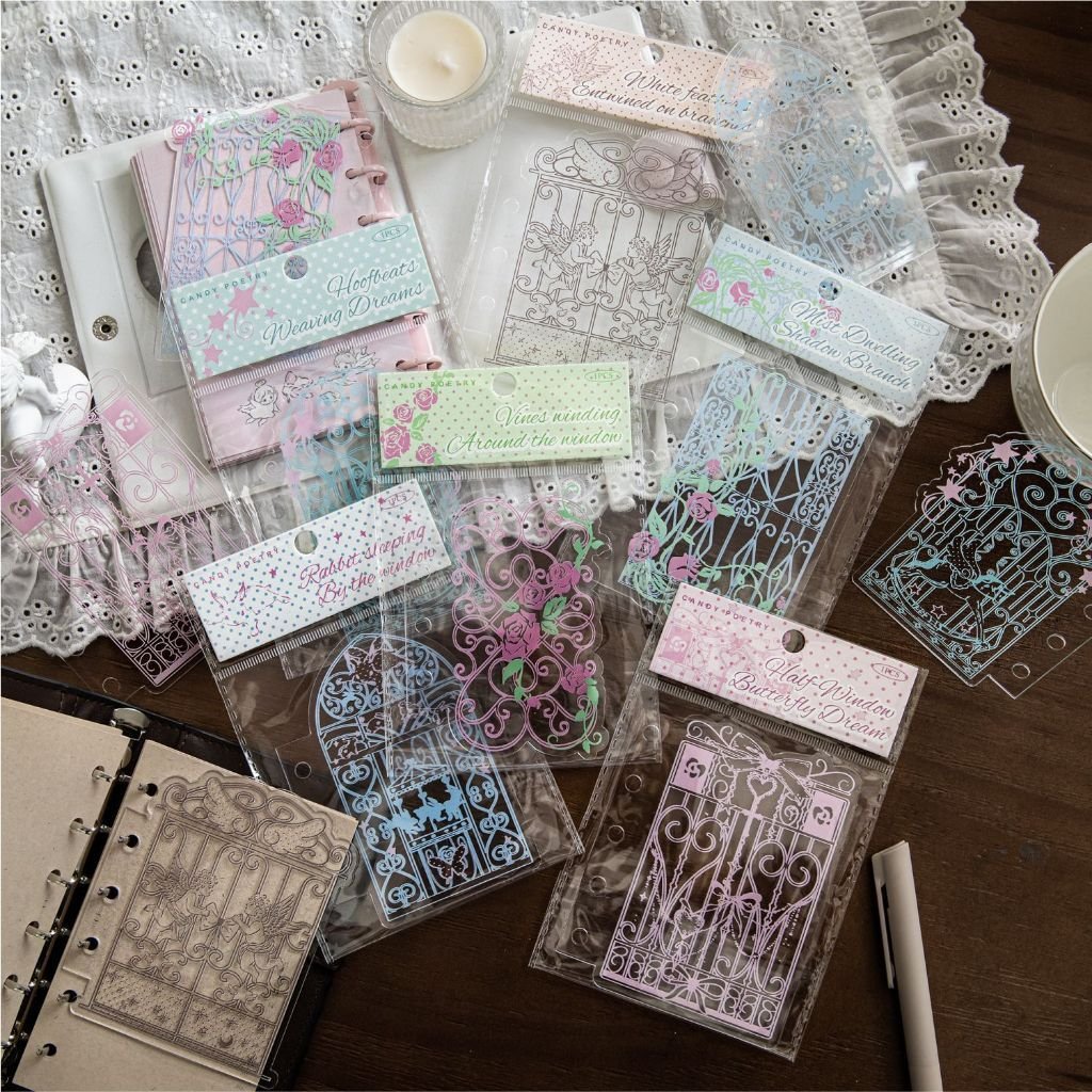 【Soft Floral Window】Acrylic White Ink Divider Page Notebook Divider Journal Divider Board M5/A7 Pocket Journal