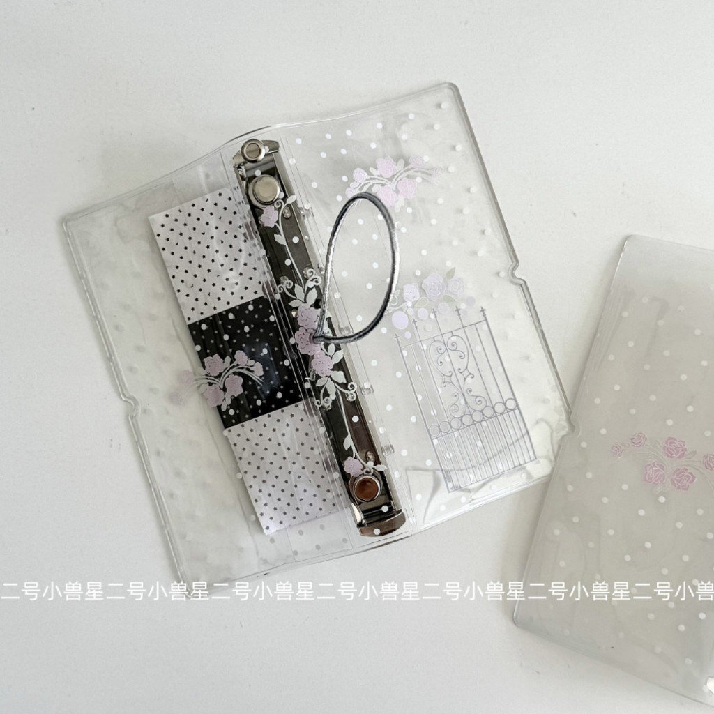 M2.5 Iron Rose Polka Dot Cover INS Style Aesthetic Iron Floral Portable Planner Binder Cover - Image 4