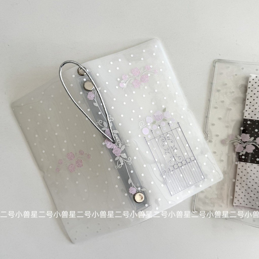 M2.5 Iron Rose Polka Dot Cover INS Style Aesthetic Iron Floral Portable Planner Binder Cover - Image 3