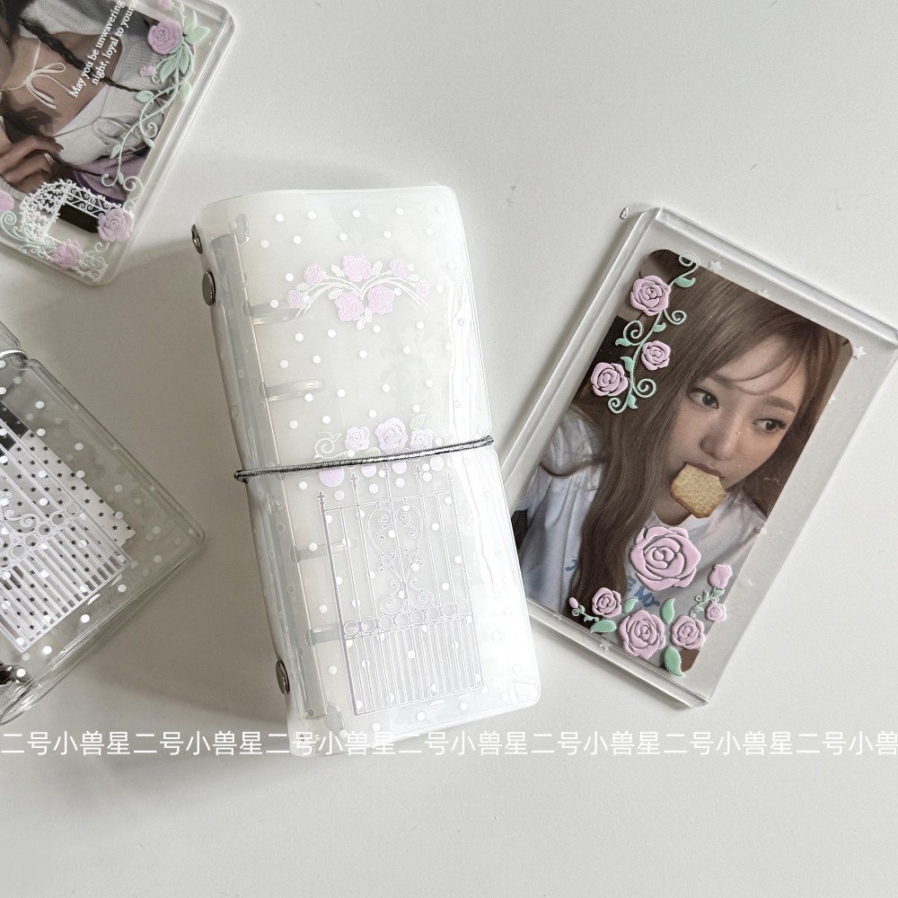 M2.5 Iron Rose Polka Dot Cover INS Style Aesthetic Iron Floral Portable Planner Binder Cover - Image 7