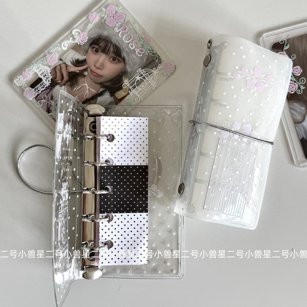 M2.5 Iron Rose Polka Dot Cover INS Style Aesthetic Iron Floral Portable Planner Binder Cover - Image 5