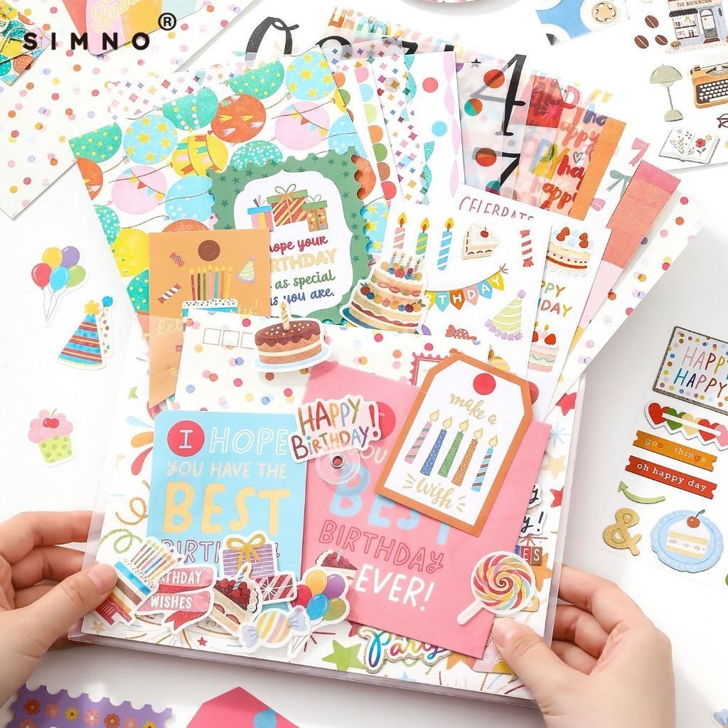 Birthday Party Craft Kit Cute Korean Style Instagram Journal Sticker Decoration Set