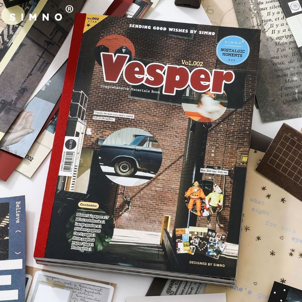 Vesper Nostalgic Moments Scrapbook Paper Book Vintage Retro Journal DIY Decorative Background Paper Sticker Book - Image 9