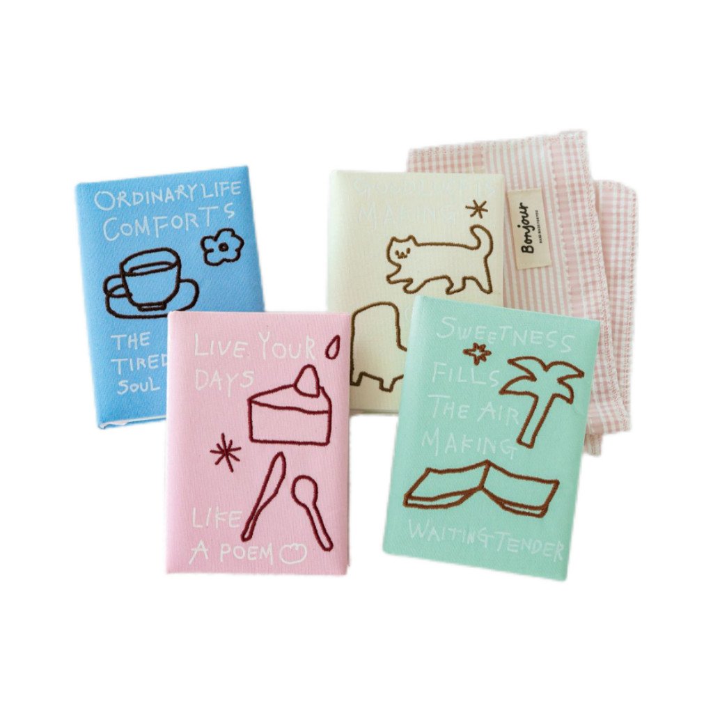 A6 Embroidered Fabric Notebook 3-in-1 Inner Pages Journal Diary Cute Minimalist Lined Blank Notebook - Image 7