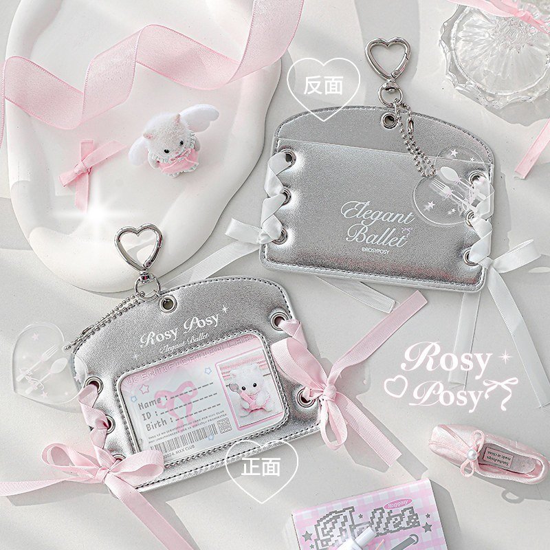 Ballet-Style Leather Card Holder | Student ID / Meal Card / Access Card Case | Photocard Holder | Kawaii Bag Charm for Backpack - Image 4