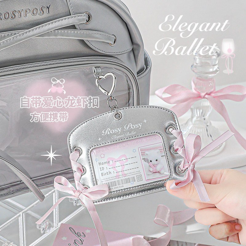 Ballet-Style Leather Card Holder | Student ID / Meal Card / Access Card Case | Photocard Holder | Kawaii Bag Charm for Backpack - Image 6