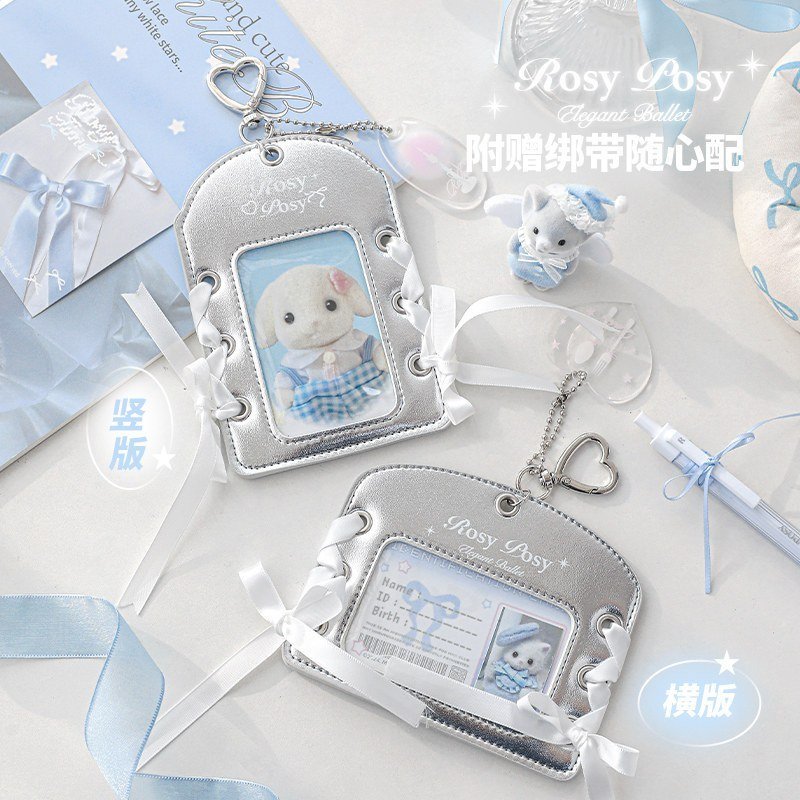 Ballet-Style Leather Card Holder | Student ID / Meal Card / Access Card Case | Photocard Holder | Kawaii Bag Charm for Backpack - Image 3