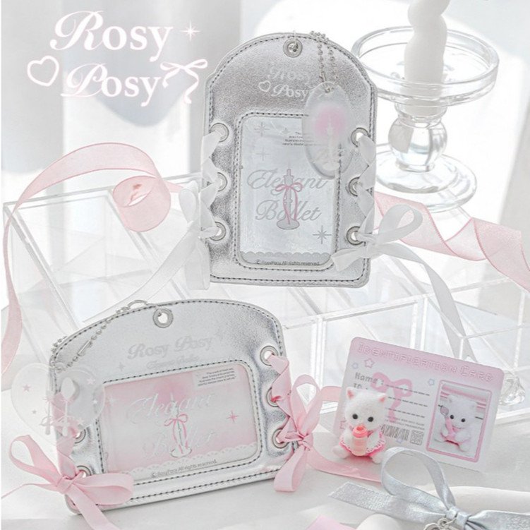 Ballet-Style Leather Card Holder | Student ID / Meal Card / Access Card Case | Photocard Holder | Kawaii Bag Charm for Backpack