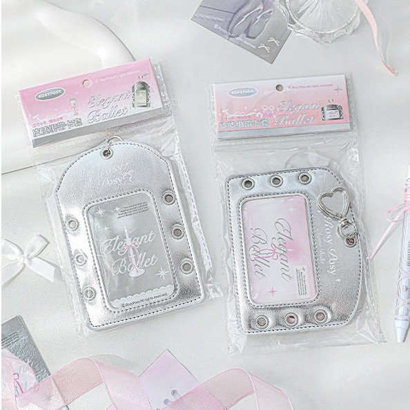 Ballet-Style Leather Card Holder | Student ID / Meal Card / Access Card Case | Photocard Holder | Kawaii Bag Charm for Backpack - Image 2